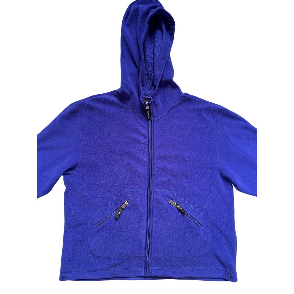 Coaco New York Women’s Hooded Blue Fleece Jacket, Size L (1063)
